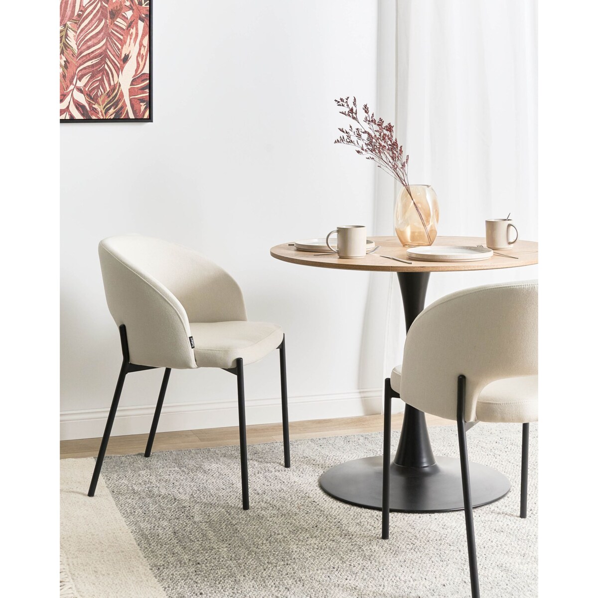 Zestaw 2 krzeseł do jadalni PENNY Jasnobeżowy