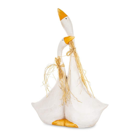 Dekoracja - para białych gąsek 50x34x13 cm ANSERO