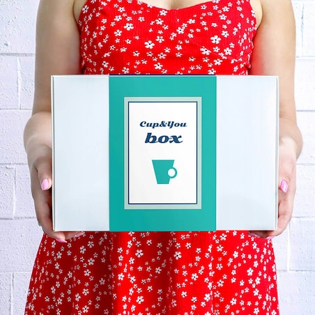 THE BEST BOX zestaw wyselekcjonowanych kaw smakowych i herbat sypanych świeca sojowa kubek z zaparzaczem i pokrywką - na prezent upominek dla kobiety faceta