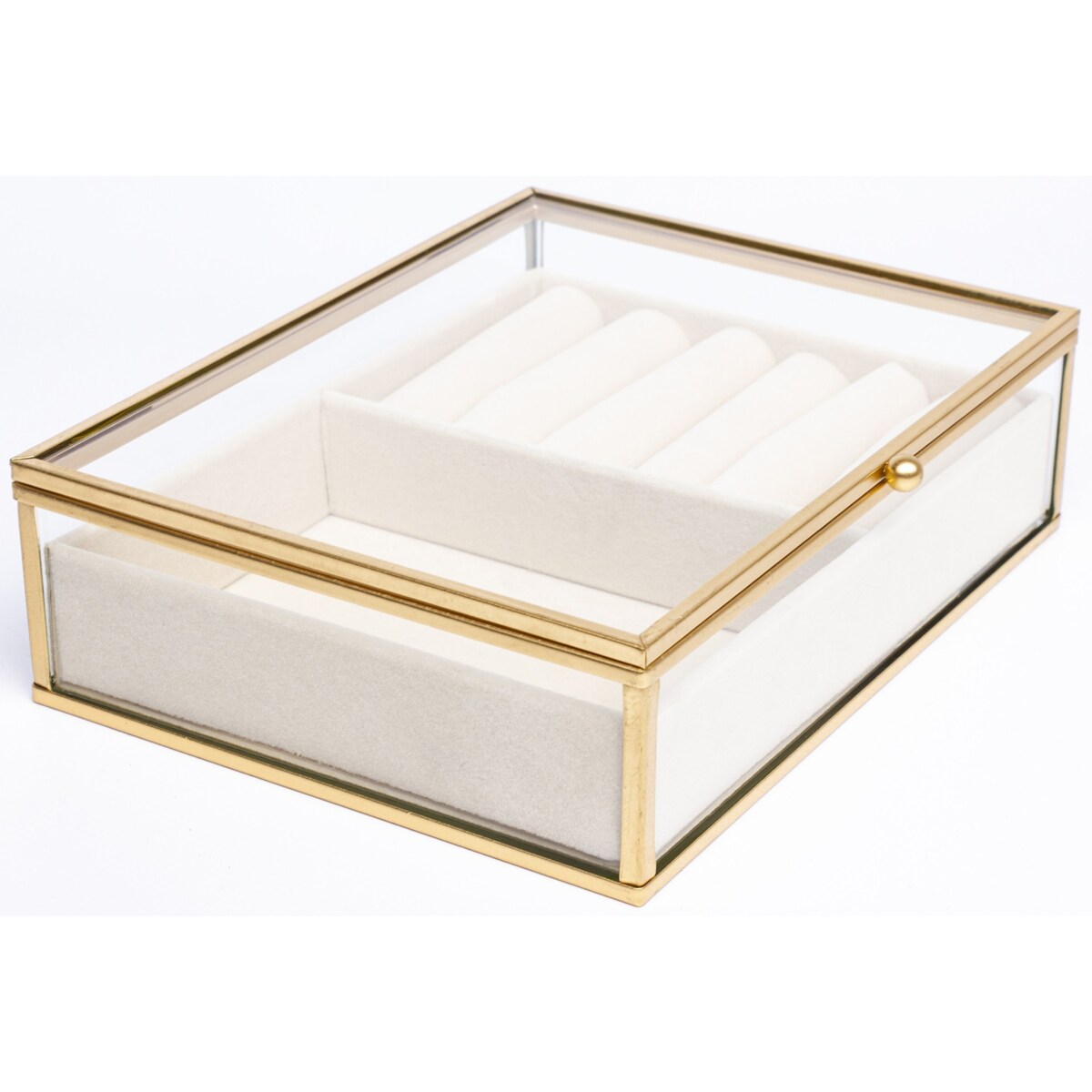 Szkatułka na biżuterię szklana przeźroczysta 20x16x6 cm GIOIELLI