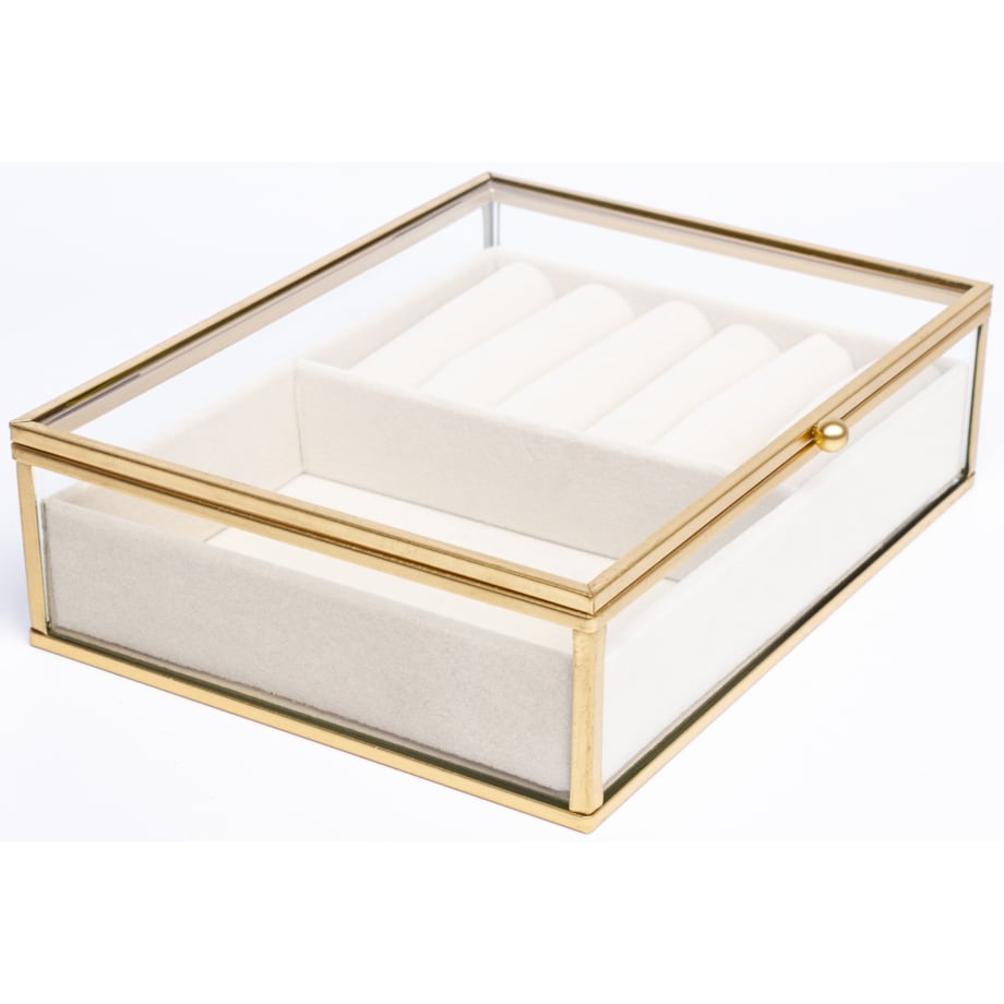 Szkatułka na biżuterię szklana przeźroczysta 20x16x6 cm GIOIELLI