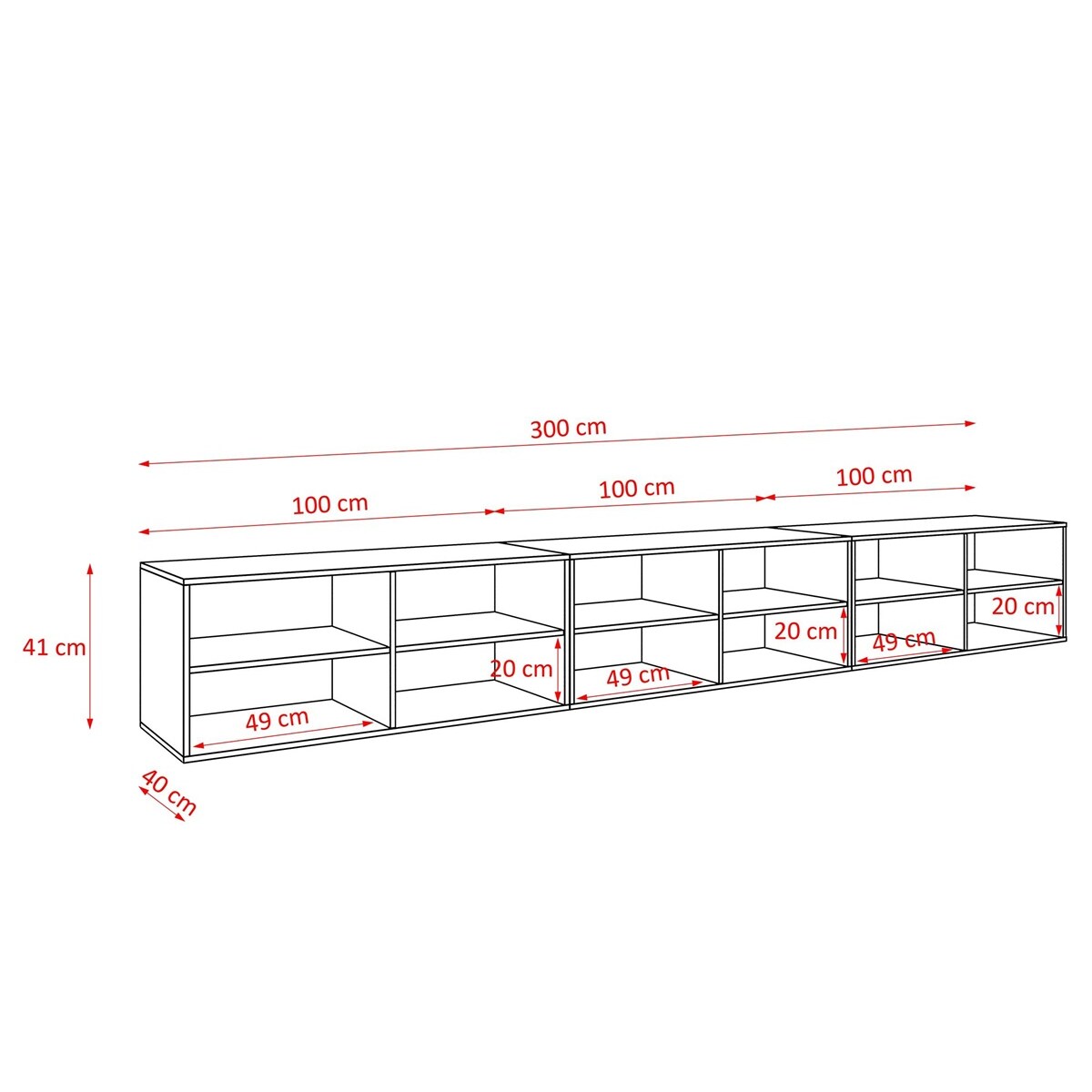 Szafka RTV CORAL 300 z lamelami, zamknięta pod telewizor do salonu -artisan