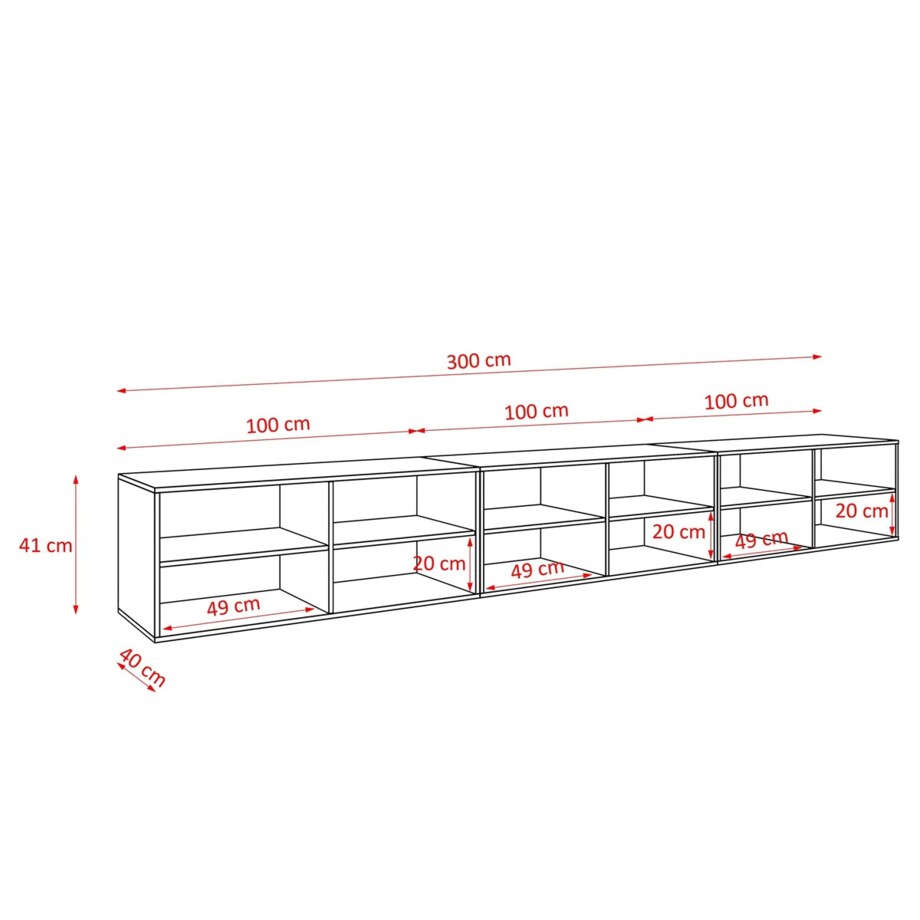 Szafka RTV CORAL 300 z lamelami, zamknięta pod telewizor do salonu -artisan
