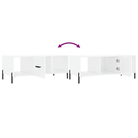 vidaXL Stolik kawowy, biały o wysokim połysku, 102x50x40 cm