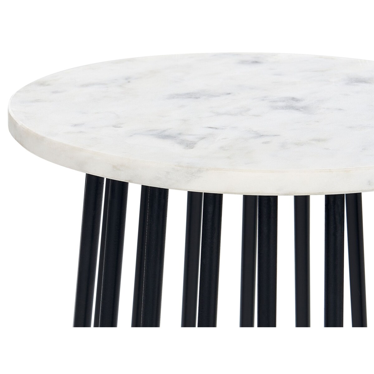 Stolik pomocniczy biały marmur z czarnym TAREE