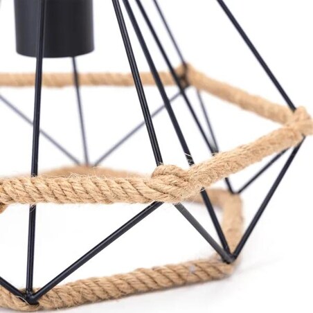 żyrandol metal z liną industrial czarny