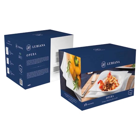 Zestaw talerzy dla 6 osób 18 el. Opera biała LB16 (0000)