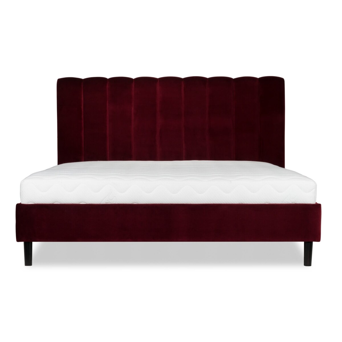 Łóżko Magnolia (160X200) w tkaninie Welur Bordowy