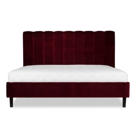 Łóżko Magnolia (160X200) w tkaninie Welur Bordowy