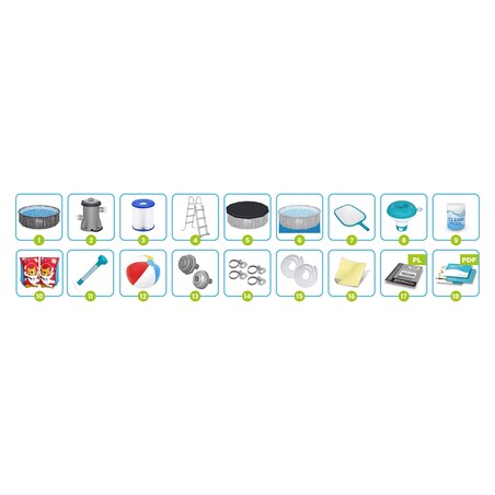 Basen stelażowy ogrodowy 366x100cm Bestway 18w1
