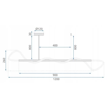 Lampa Sufitowa Wisząca Long Gold Lina Led
