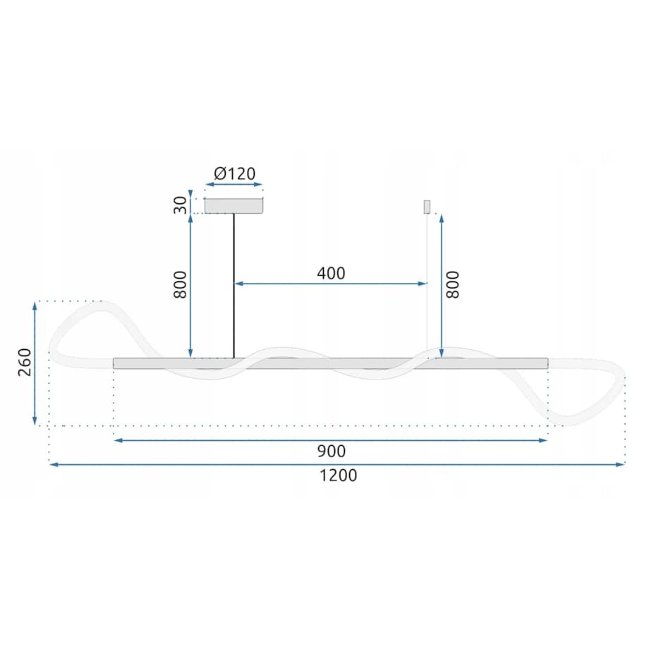 Lampa Sufitowa Wisząca Long Gold Lina Led