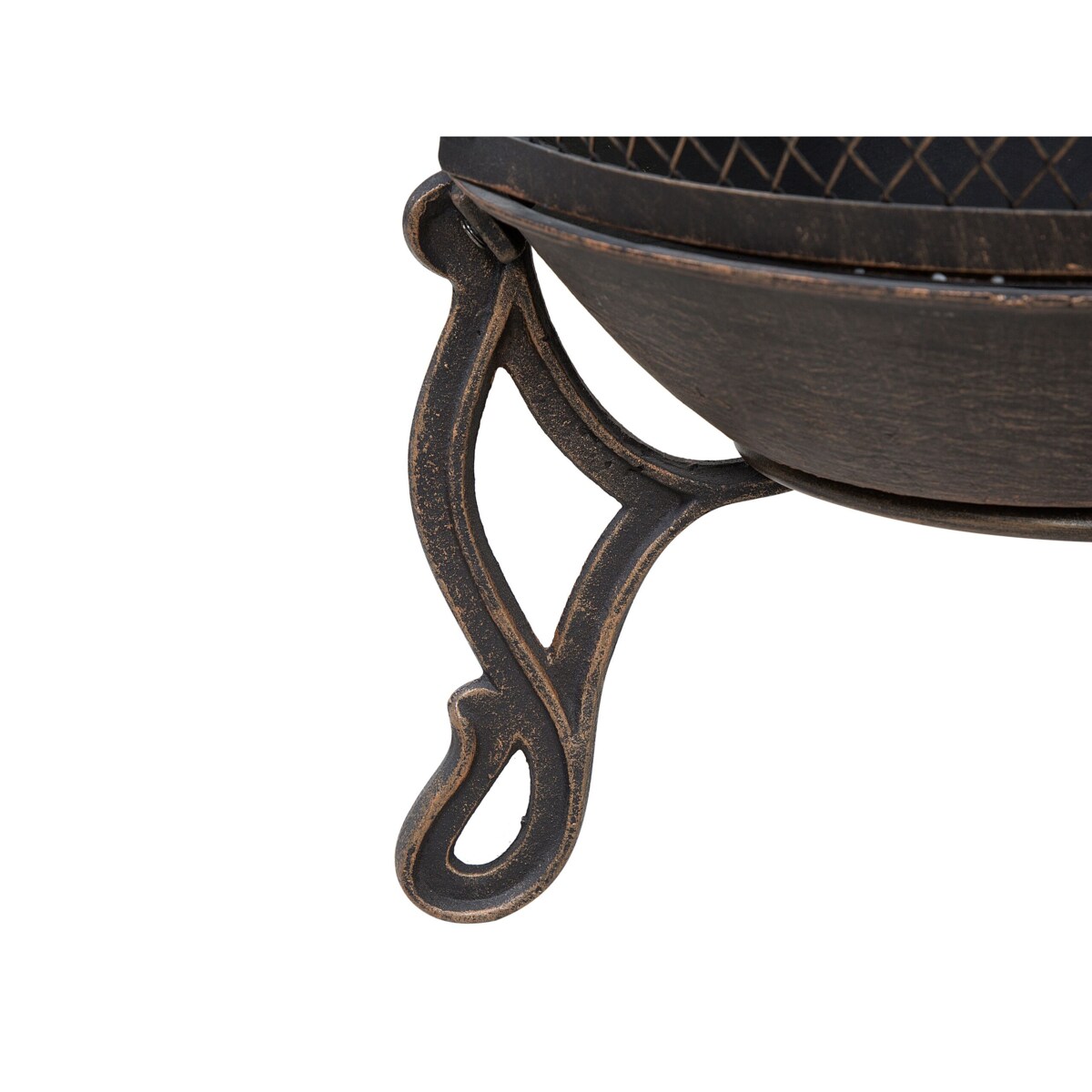 Palenisko ogrodowe z grillem stalowe mosiężne TACORA