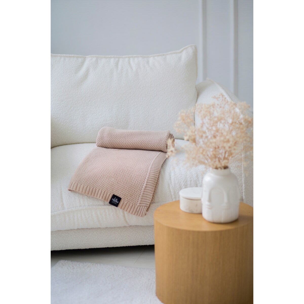 Pled pleciony beżowy, 130 x 160 cm, La Manta