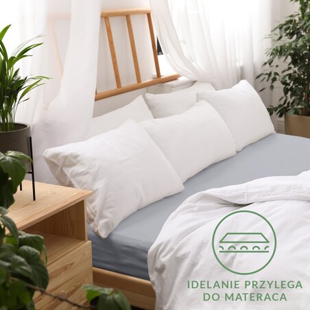 Prześcieradło jersey z gumką 60x120 kolor Popiel, Darymex