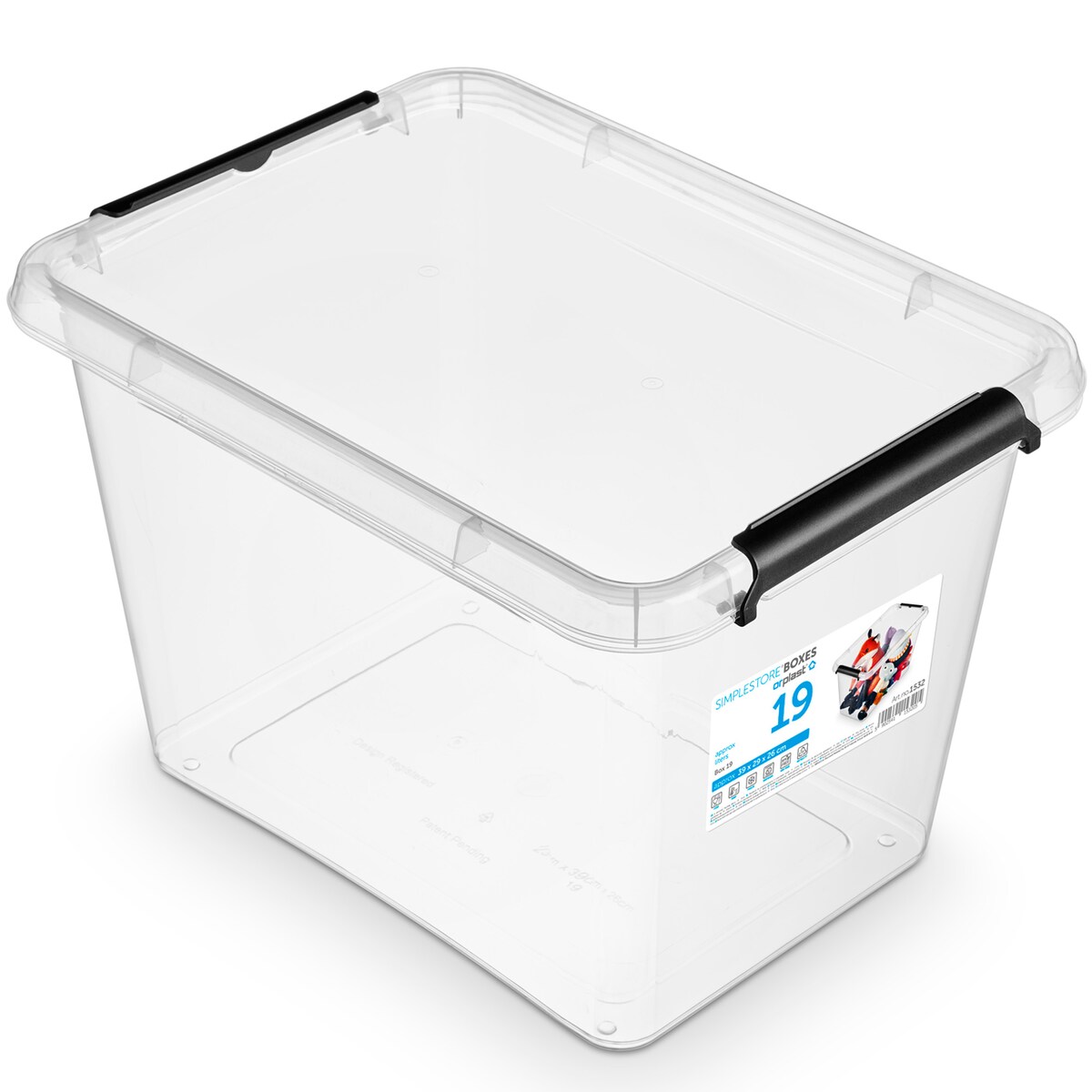 Pojemnik Plastikowy Pudełko Z Pokrywą Do Przechowywania Box Organizer 19L