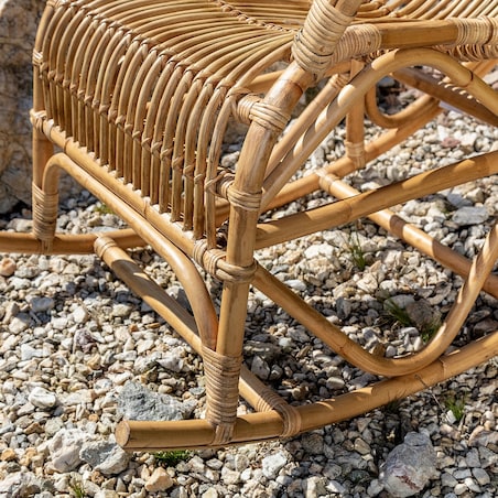 Fotel bujany rattanowy Leon naturalny, 68 x 105 x 86