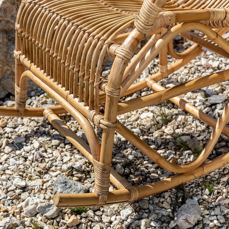 Fotel bujany rattanowy Leon naturalny, 68 x 105 x 86