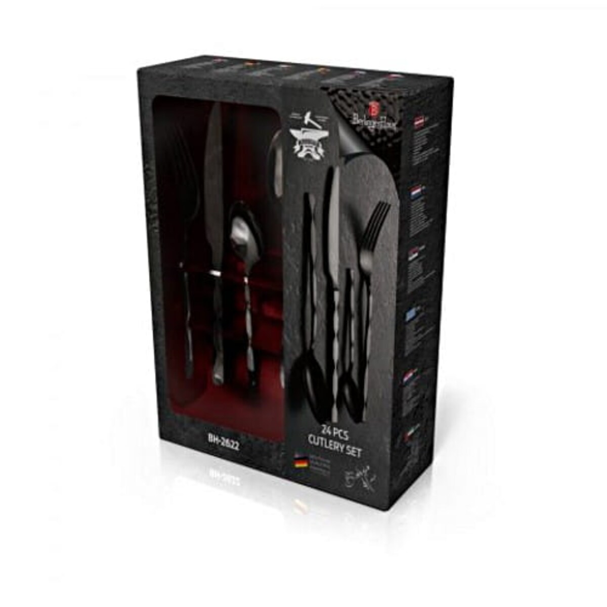 Komplet sztućców 24-elementy czarny połysk Black Royal BerlingerHaus BH-2622