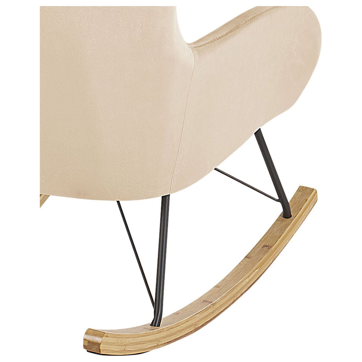 Fotel bujany welurowy beżowy ELLAN