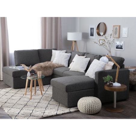 Narożnik rozkładany ciemnoszary KARRABO