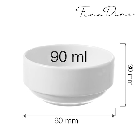 Miseczka sztaplowana Bianco 90 ml, 80 mm