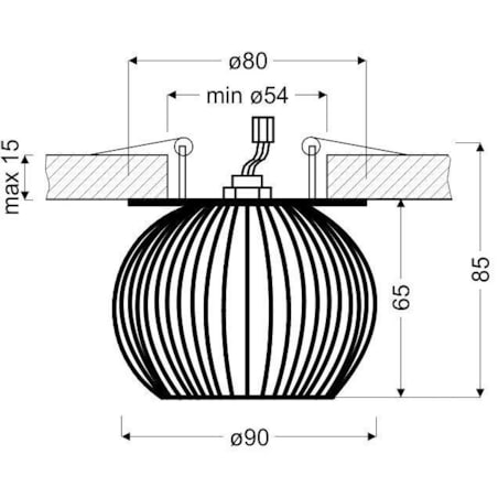 Druciana lampa podtynkowa Czarny koszyk wpuszczana do holu
