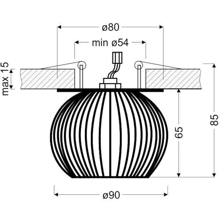 Druciana lampa podtynkowa Czarny koszyk wpuszczana do holu