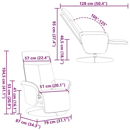 vidaXL Rozkładany fotel masujący z podnóżkiem, czarny, tkanina