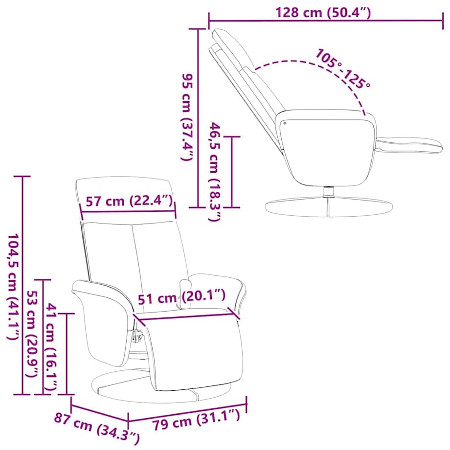 vidaXL Rozkładany fotel masujący z podnóżkiem, czarny, tkanina