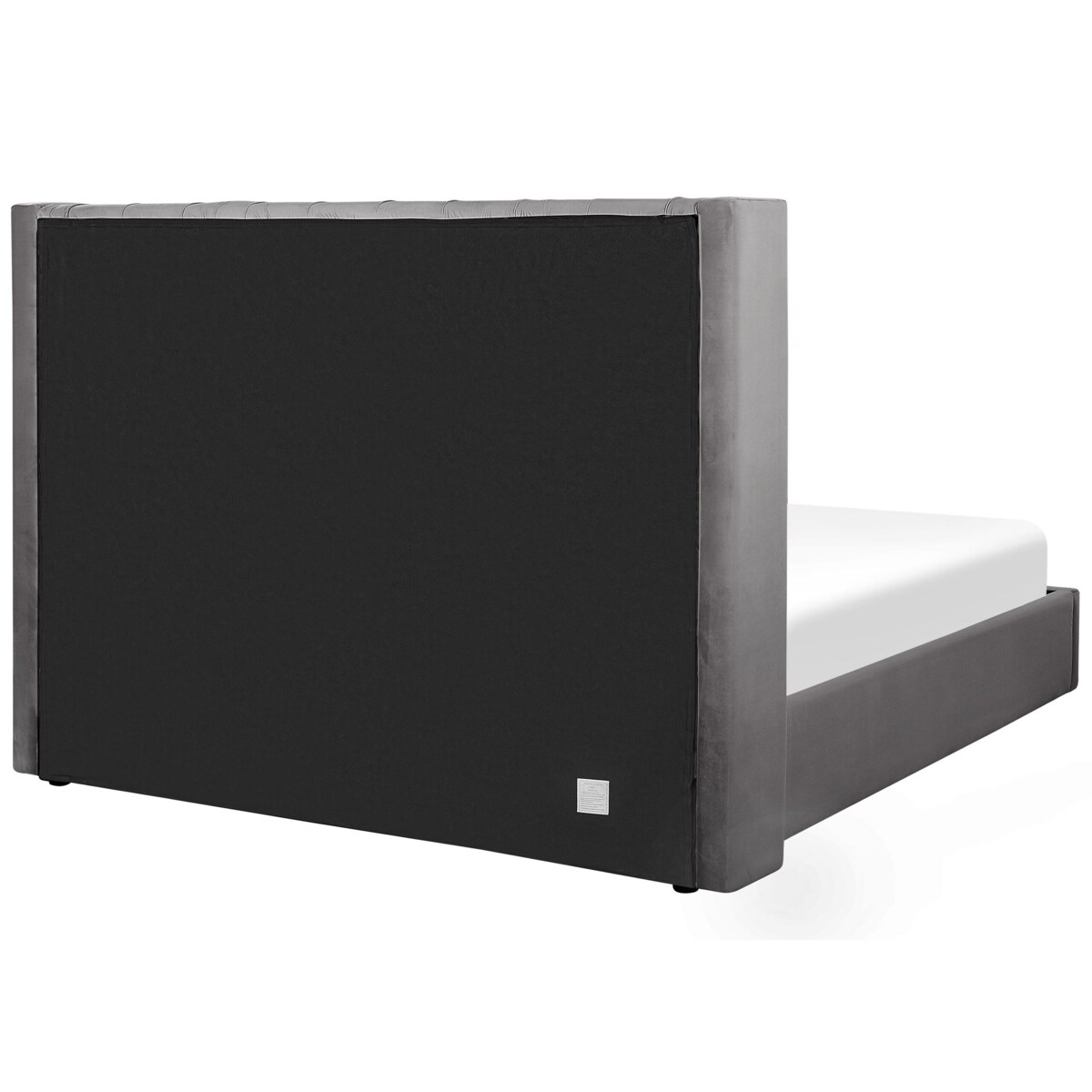 Łóżko z pojemnikiem Welur LUBBON 180 x 200 cm Szary