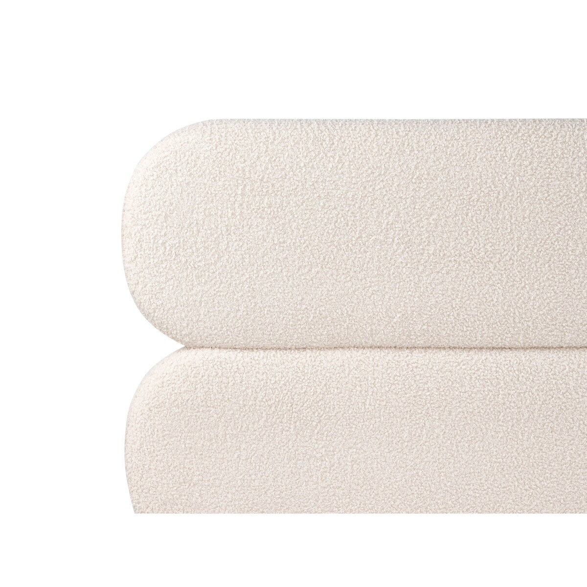 Łóżko Boucle LESSAY 180 x 200 cm Złamana biel