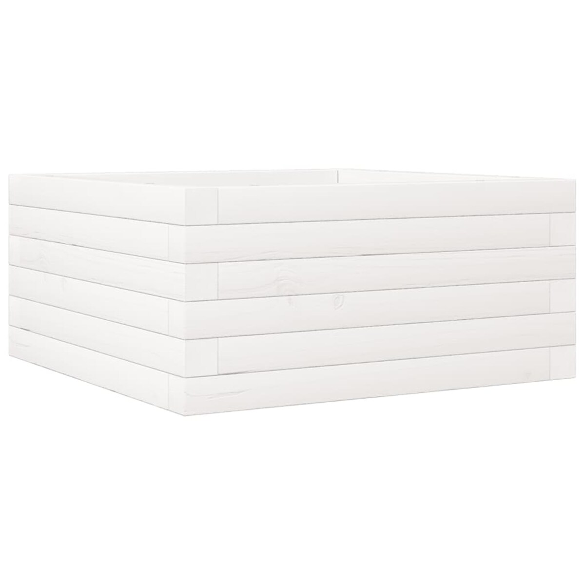 vidaXL Donica ogrodowa, biała, 50x50x23 cm, lite drewno sosnowe