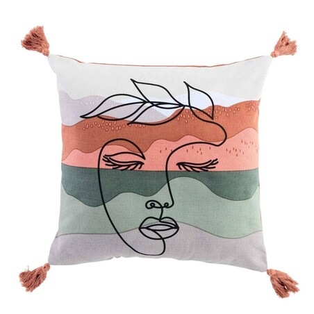 Poduszka dekoracyjna 40 x 40 cm SIWANA, frędzle