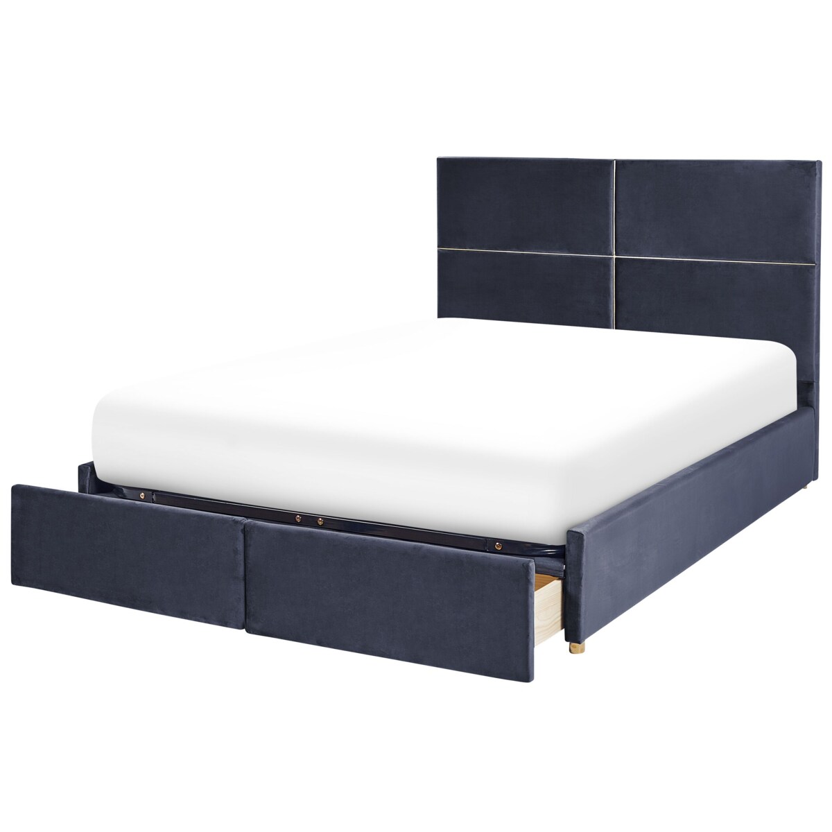 Łóżko welurowe z pojemnikiem 160 x 200 cm czarne VERNOYES