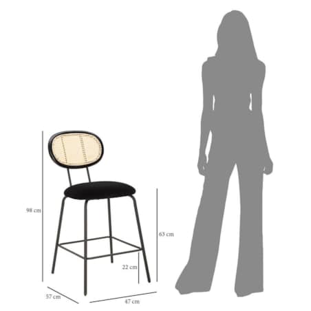 Krzesło barowe z plecionką wiedeńską Osaka