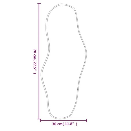 vidaXL Lustro ścienne, srebrne, 70x30 cm