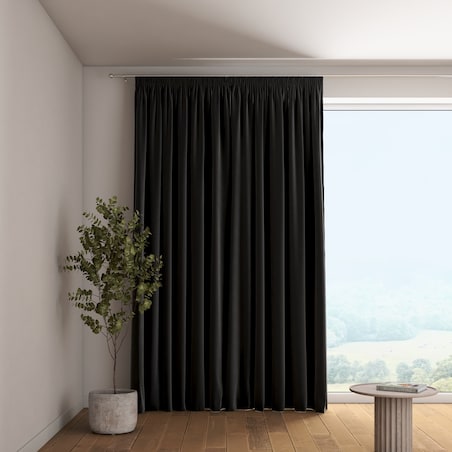 Zasłona na taśmie marszczącej 1 szt. 130x245 głęboka czerń