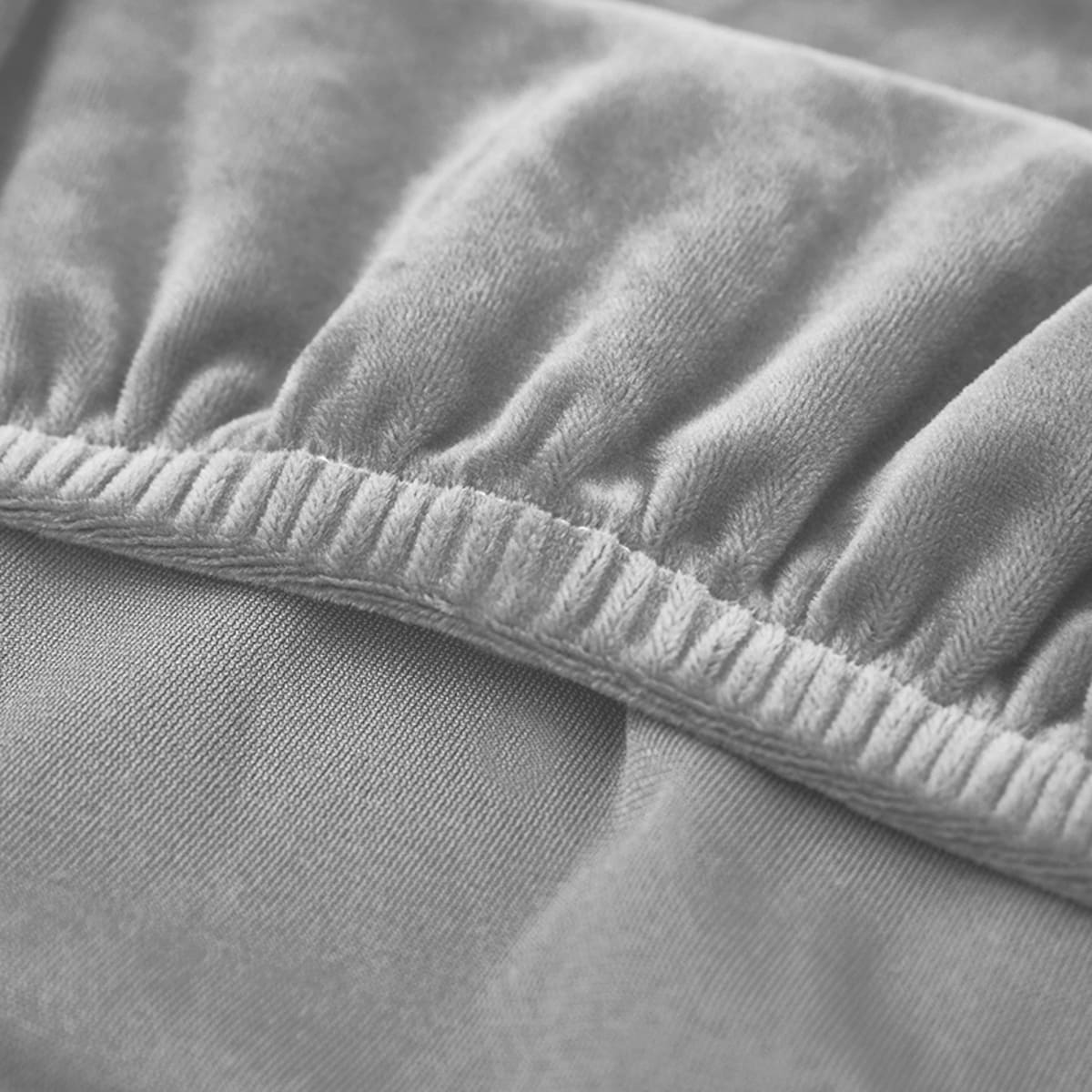 POKROWIEC NA KANAPĘ SIEDZISKO JASNY SZARY WELUR 135-165 [22SL3]