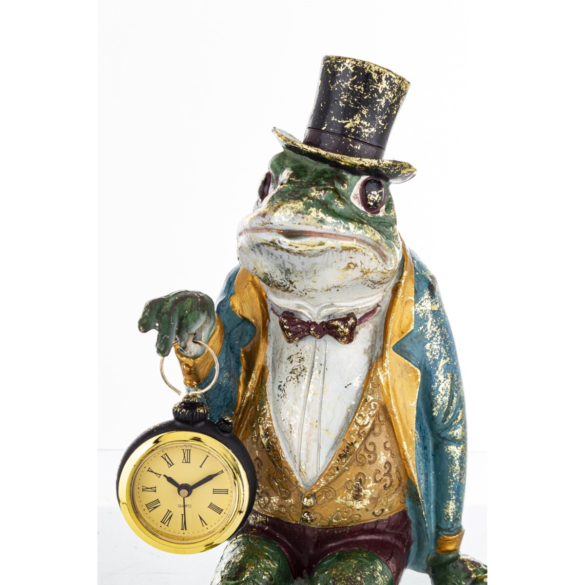 Dekoracja - figurka Żabi elegant z zegarkiem 36x15x15 cm FROGG siedzący
