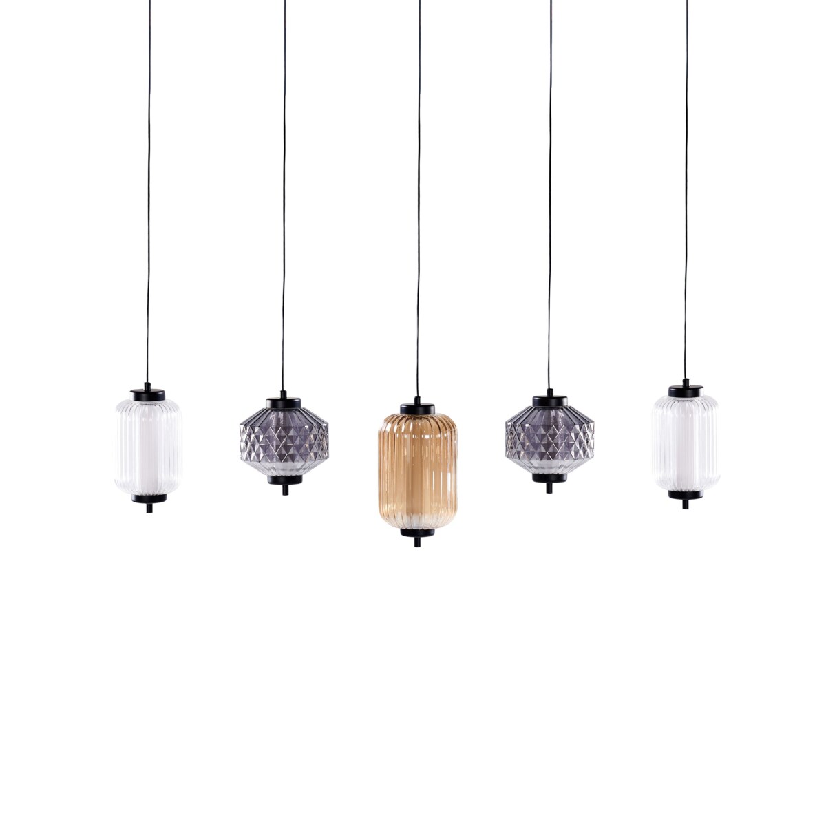 Lampa wisząca ledowa szklana 5-punktowa wielokolorowa SULLANE