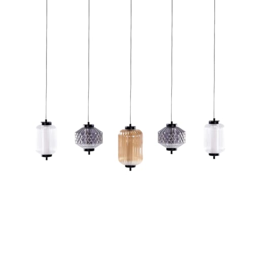 Lampa wisząca ledowa szklana 5-punktowa wielokolorowa SULLANE