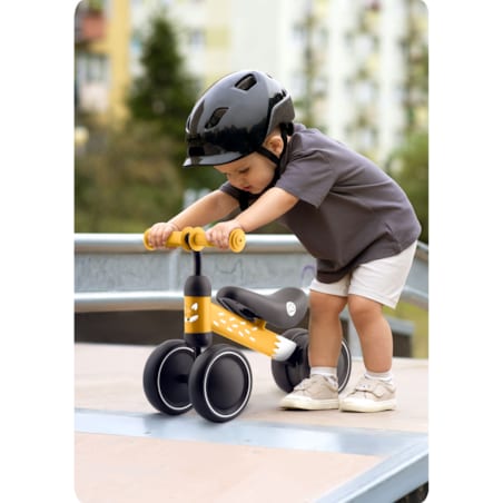 Rowerek biegowy trójkołowy jeździk dla dzieci lekki Ricokids żółto-czarny
