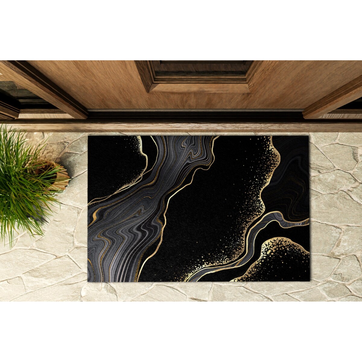 Wycieraczka zewnętrzna Czarny marmur 90x60cm