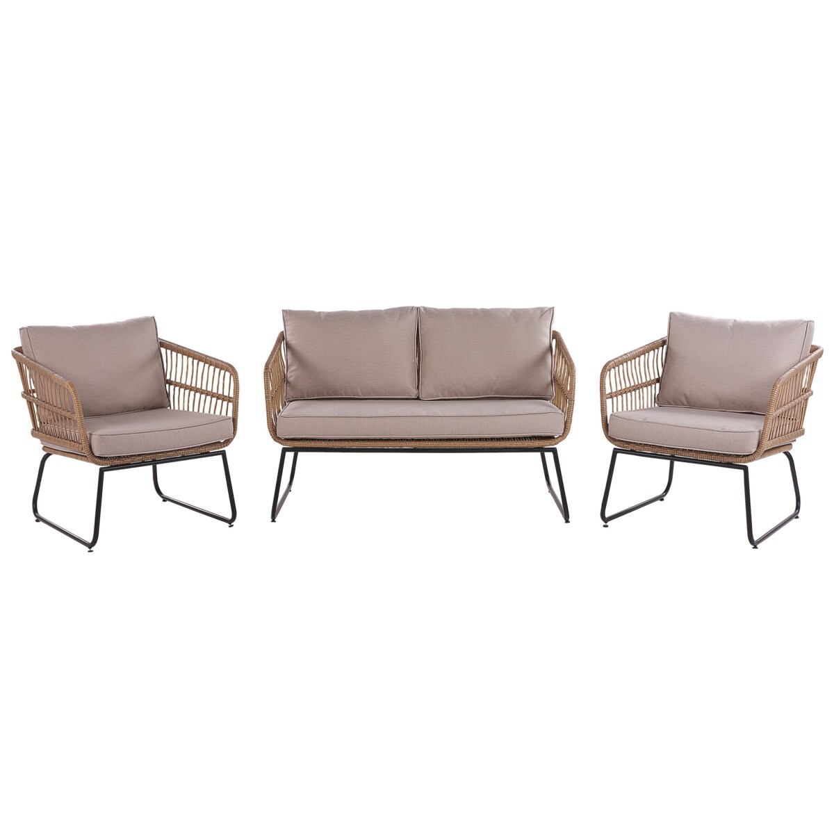 Zestaw ogrodowy rattanowy 4-osobowy beżowy RAVELLO