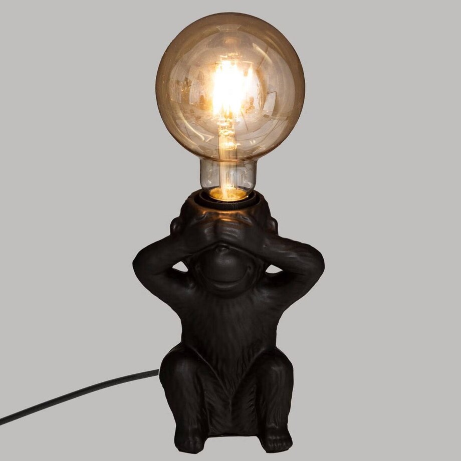 Lampa stołowa z małpą NO SEE, wys. 17 cm