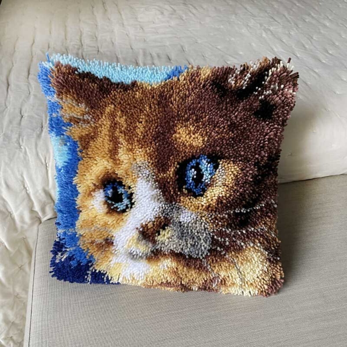 Szydełkowanie na kanwie - Poduszka Kot
