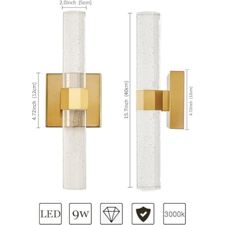 Kinkiet lampa ścienna 400x100 mm Candice, LED, Złoty