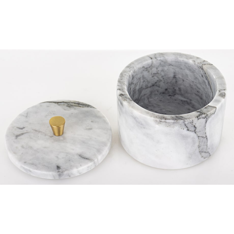 Okrągły pojemnik dekoracyjny 8,5x10x10 cm RAFI biały