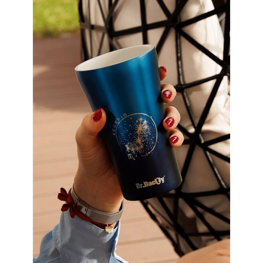 Kubek termiczny na kawę Dr.Bacty Apollo 2.0 - "Skorpion" - 360 ml - Monaco Blue